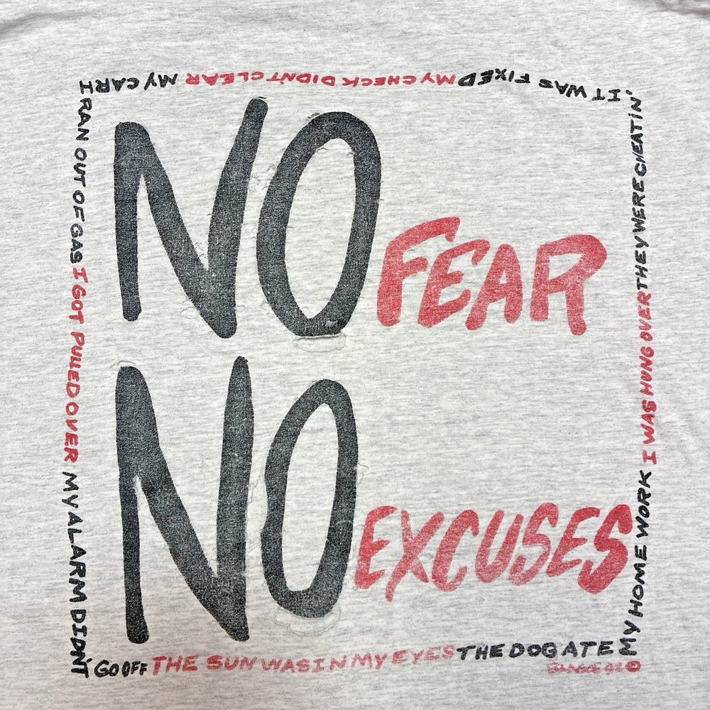 Vintage 90's No Fear Shirt Thrashed Distressed Size XL Classic Holes Grunge Punk